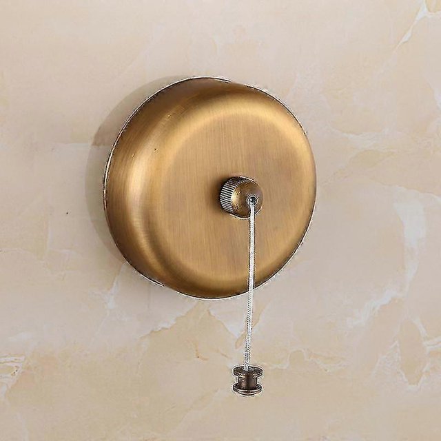 Heavy Duty Stainless Steel Retractable Clothesline 9 Feet (max) For Hanging Dry In Bathroom Laundry, Chrome Finish, Round (brushed Antique Brass)