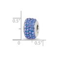 thumbnail image 2 of 925 Sterling Silver Polished Reflections Blue Full Crystal Bead Charm 12.73x8.18mm Wide Pendant Necklace for Women, 2 of 2