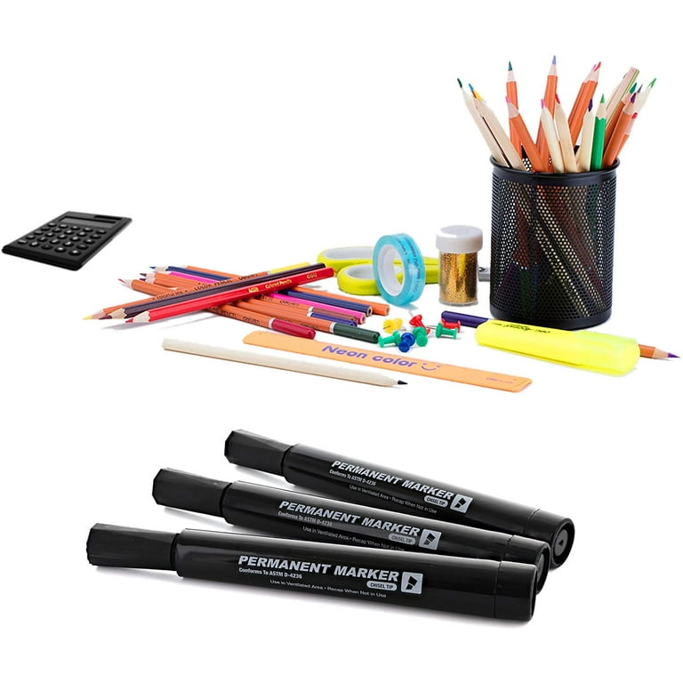  Sharpie Black Chisel Marker Set (2 PER Set) : Office Products