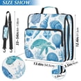thumbnail image 3 of Water-Resistant 3-Ring Binder Organizer with Multiple Pockets Zipper Binder Bag for Office Marine Organismsd, 3 of 8