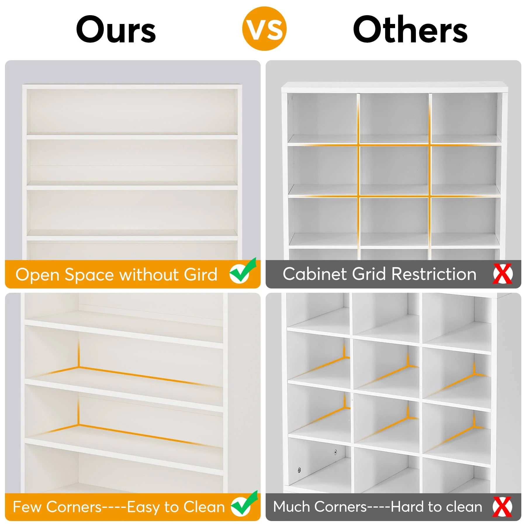 Demi Bonn Wooden Shoe Rack 9-Tier Shoe Storage Organizer Entryway Shoe Shelf, 40-45 Pairs Freestanding Shoe Cabinet, White