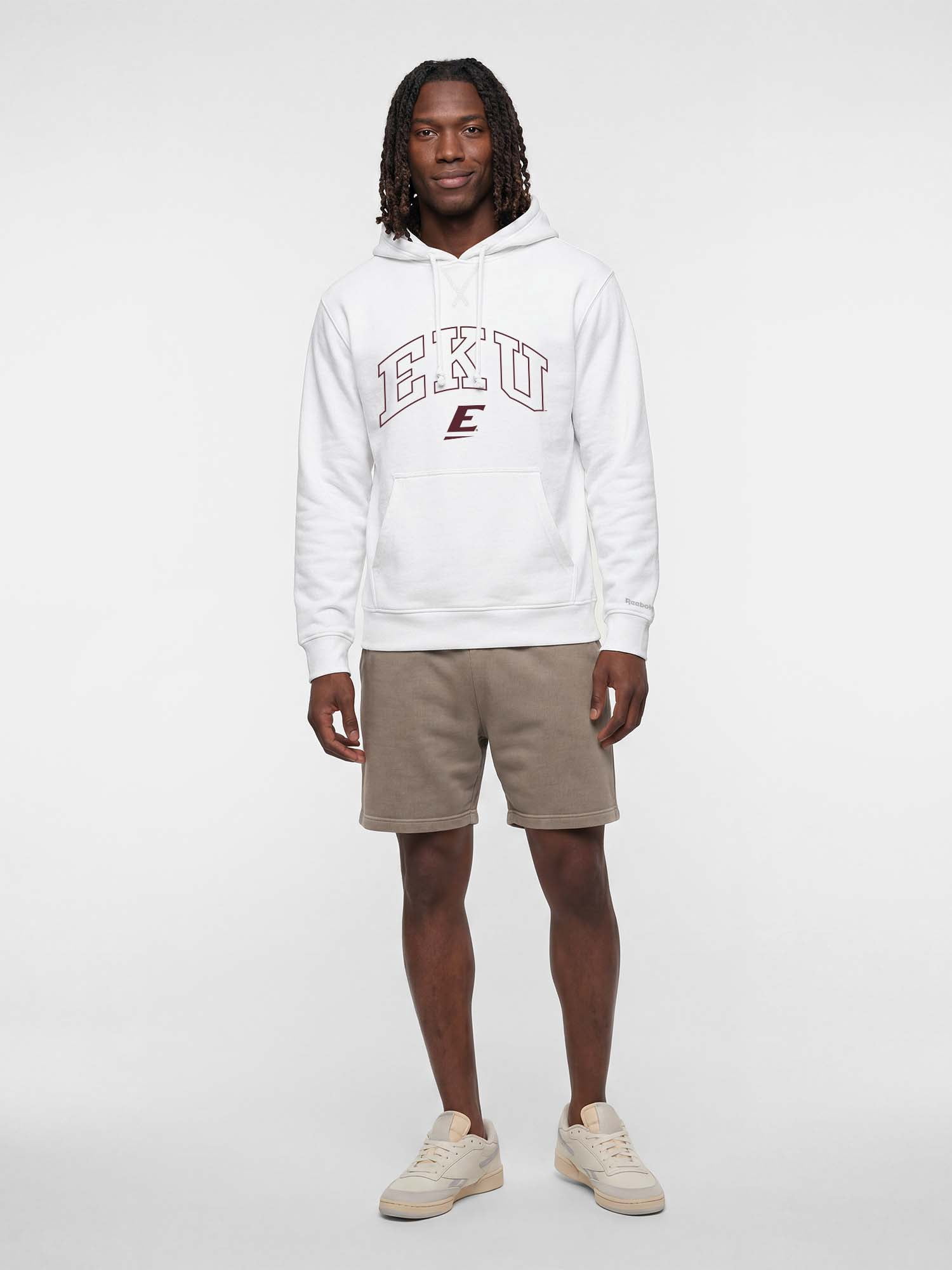 Eastern Kentucky Colonels Reebok Mens White Hooded Sweatshirt