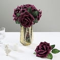 thumbnail image 4 of BalsaCircle 24 Eggplant 5" Foam Roses Artificial Flower Stems Wedding DIY Favors Centerpieces Decorations, 4 of 7