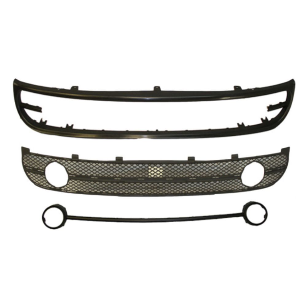 Bundle For 0105 VW Beetle Front Bumper Lower Spoiler Grille Fog Lamp