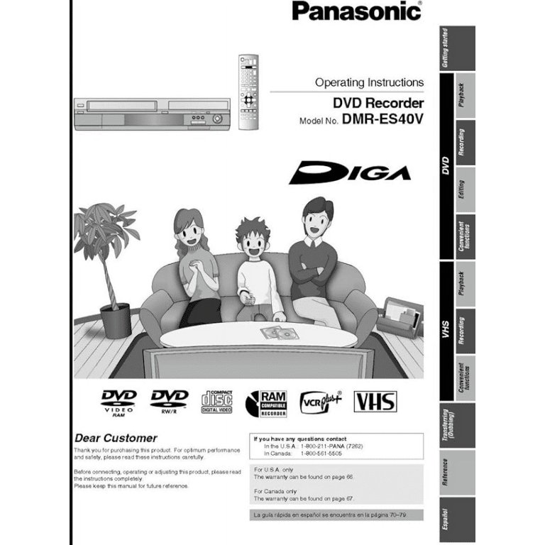 Panasonic DMR-ES40V DVD Recorder / VCR Combo (New)