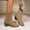 Khaki, variant on Bnwani Women Low Heel Boots Shoe Fall Winter Fashion Pile Pointed Toe Thick Chunky Ankle Versatile Casual Suede Boot Black Size 5.5