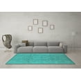 thumbnail image 3 of Ahgly Company Machine Washable Indoor Rectangle Oriental Turquoise Blue Industrial Area Rugs, 8' x 12', 3 of 4