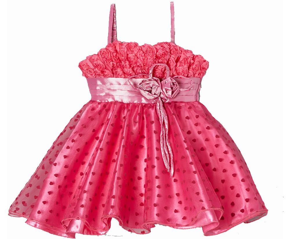 Pink Flower Girls Cotton Seersucker Dress Easter Wedding Party Baby Toddler 738