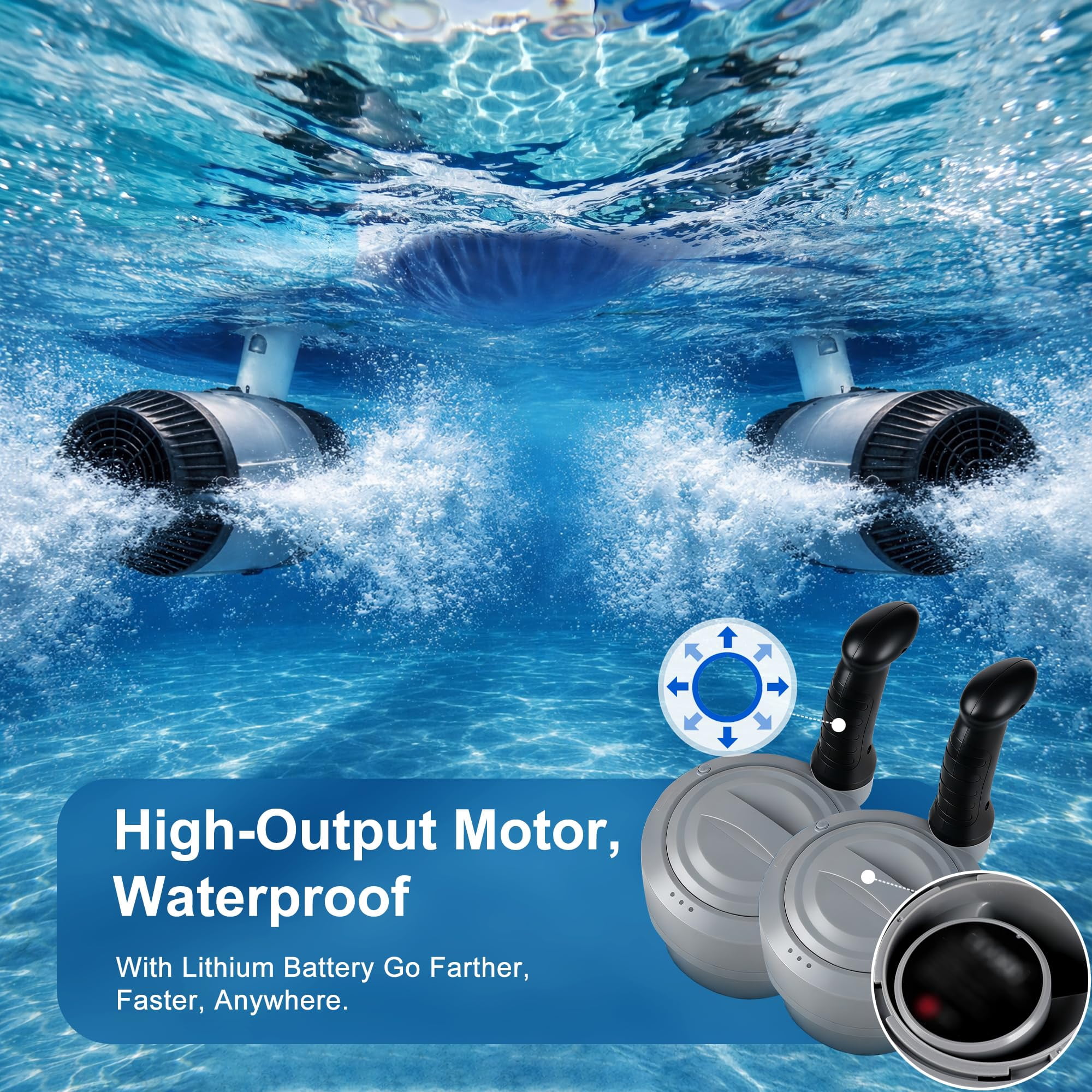 Foxlux Motorized Pool Float with Canopy, Rechargeable Motorized Floats with Cup Holder – Dual Motor Heavy Duty Electric Lounger Raft for Adults, Pool, Lake & Party