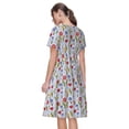thumbnail image 2 of Bixox Women's Short Sleeve Summer Dress Loose Swing Knee Length Dresses with Pockets-Tulips Flowers, 2 of 7