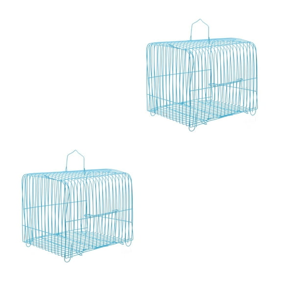 Masteelf 2-Pack Portable Steel Wire Cage for Small Birds Parrot Breeding Carrier Cage