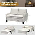 thumbnail image 3 of BIGSYY 3-in-1 Convertible Sleeper Loveseat Sofa with Pullout Bed & Storage, Modern Compact Design for Adults, White, 3 of 7