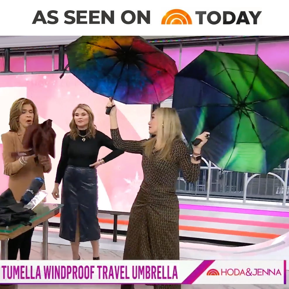Tumella Travel Umbrella, Windproof up to 70 mph, Auto Open Close, Compact, UPF 50+, Fits Backpack