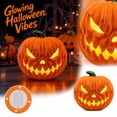 thumbnail image 2 of Halloween Light Up Pumpkin Plastic LED Pumpkin Decoration Jack-o'-Lantern Pumpkin Light Thanksgiving Fall Decor for Party and Home Battery Operated Halloween Decorations, 2 of 4