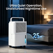 HUMSURE 30 Pints Dehumidifier for Basement with Drain Hose, Covers up to 2500 Sq. ft Dehumidifiers for Home, Auto Defrost, 24-Hour Timer, White