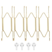 TINKSKY Decorative Dish Holder Spring Wall Plate Hangers Golden Coating 4Pcs 6In