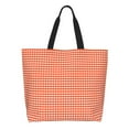 thumbnail image 1 of Balery Orange Gingham Bolsa Tote Estilo Estético con Cremalleras, Bolsa de Hombro, Bolsa de Compras Grande y Plegable, 1 of 8