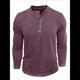 thumbnail image 2 of Camisetas Henley para Hombre, Larga Raglán, Informales, Ajustadas, Ligeras, de Moda. Vino Tinto XL, 2 of 7