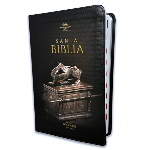 Biblia Letra Grande 12 puntos RV1960 imit piel negro con Indice Arca de la Alianza