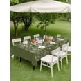 thumbnail image 4 of Outdoor Tablecloths with Umbrella Hole & Zipper, Japanese 60 x102 Inch Rectangle Tablecloths, Green Rustic Retro Pastoral Floral Leaves Waterproof Table Cloth, Patio/Pool/Picnic Table Covers, 4 of 8