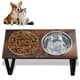 thumbnail image 1 of Soporte para comederos de perros con 2 cuencos de acero inoxidable, comedero doble para mascotas, comedero para gatos, comederos de madera, 1 of 10