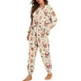 thumbnail image 2 of SCRAWLGOD Christmas Pajama Set for Women Long Sleeve Soft 2 Piece Women's Pjs Set Pullover Lounge Sleepwear Fall Crewneck Loungewear Comfy Top and Pants, Santa Claus Gingerbread Man Print, XXL, 2 of 7
