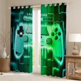 thumbnail image 2 of Feelyou Cyan Green Gamepad Curtains Pack of 2 (42x84 Each), Fashion Neon Square Curtains Blackout, Teens Kids Boys Girls Bedroom Curtains, Window Curtains Decor, 2 of 6