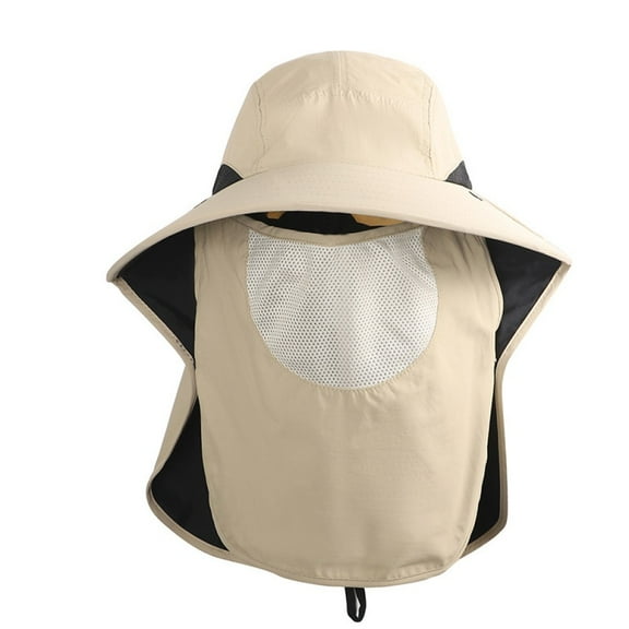 Nylon UPF 50  Protection Sun Hat with Neck Flap for Men Outdoors Fishing and Climbing