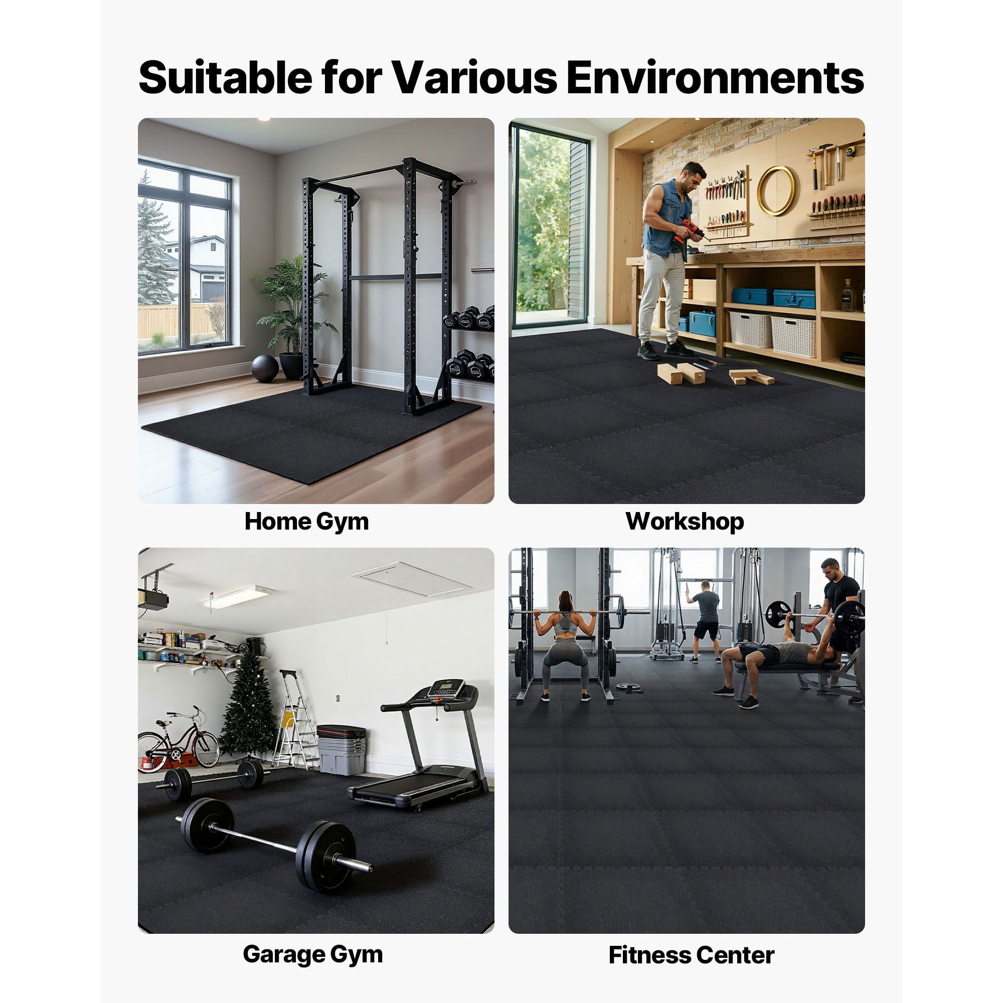 24 PCS Puzzle Exercise Mat, 24x24x0.4in EVA Foam, Interlocking Protective Floor Padding with Blue Dots for Home Gym Office