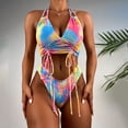 thumbnail image 2 of Conjunto de bikini a la moda para mujer Traje de baño de dos piezas Tie-Dye Tirantes Traje de baño Ropa de playa Fridja  nalpqowj55372, 2 of 7