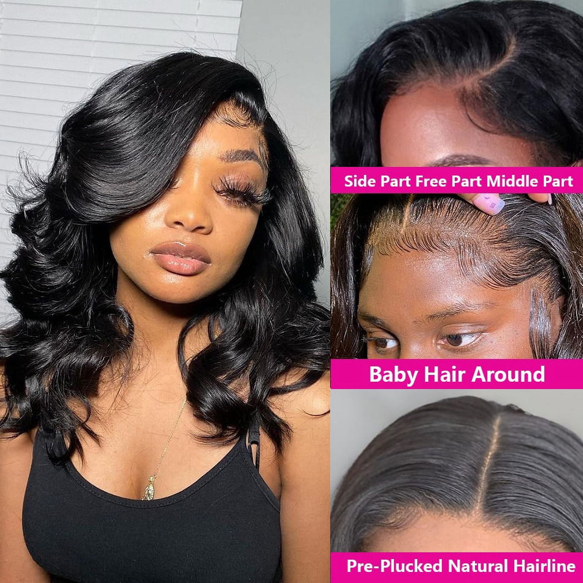 Bob Wig Body Wave Lace Front Human Hair Wigs for Women Pre Plucked Brazilian Hair 13x4 Lace Frontal Wig Hair Replacement 14inch