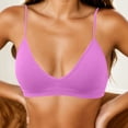 thumbnail image 2 of Zpanxa Bras for Women No Underwire Wireless Seamless Deep V-Neck Tank Bra, Spaghetti Strap Pullover Everyday Lingerie, Solid Color, 2 of 5