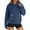 Blue, variant on Kawaii Clothes Women's Solid Color Sweatshirt Women's Casual Solid Color Hooded Sweatshirt With Pocket Comfortable Pullover Hoodie For Everyday Wear