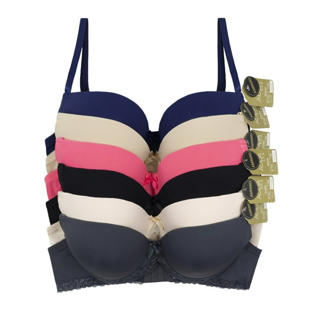 Paquete de Brasier Adda Lingerie Modelo Amparo, Brassier con varilla, Colores surtidos