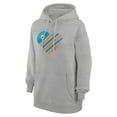 thumbnail image 2 of Women's G-III 4Her by Carl Banks  Heather Gray Miami Dolphins Heart Graphic Fleece Pullover Hoodie, 2 of 3