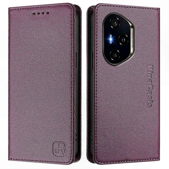 Leather Phone Case with RFID Blocking Wallet and Stand for Honor 400