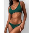 thumbnail image 1 of ZAFUL for Women Padded Scoop Neck Bikini Set Green S, 1 of 6