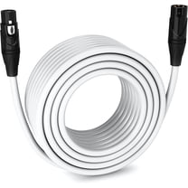 LyxPro 150 feet Microphone XLR Cable, Male to Female, 3 Pin Mic Cable, White