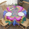 thumbnail image 3 of Colorful Tie Dye Pattern Round Tablecloth 60"x60",Wrinkle Wipeable Table Cloth for Kitchen Dining Room Picnic Patio Party, 3 of 6