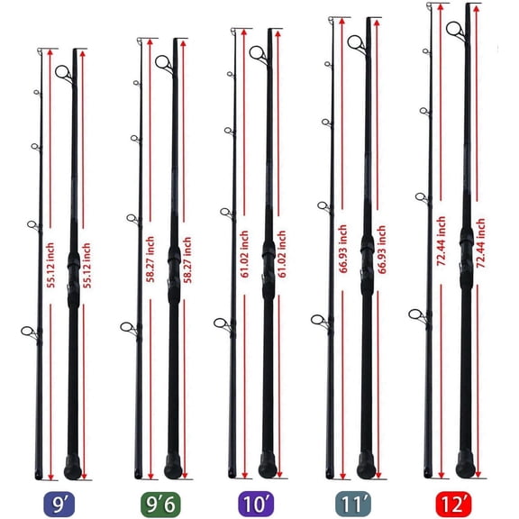 Surf Spinning Rod - 9/10/11/12ft Graphite Saltwater Fishing Rod with Stainless Steel Guides - Lightweight and Travel-Friendly Design for Beach and Surf Fishing