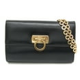 thumbnail image 1 of Pre-Owned Salvatore Ferragamo Gancini AQ-217234 Women's Leather Shoulder Bag Navy... (Good), 1 of 11