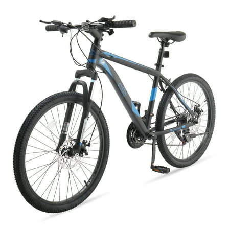 Ktaxon 24 inch Mountain Bike for Aldult, Dual Disc Brakes 21 Speeds Mountain Bike, Blue