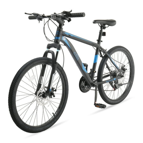 Ktaxon 24 inch Mountain Bike for Aldult, Dual Disc Brakes 21 Speeds Mountain Bike, Blue