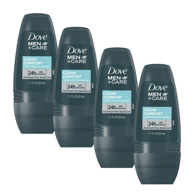Desodorante Dove Men+Care Clean Comfort Roll en rollo de 50 ml, paquete de 4