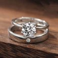 thumbnail image 1 of Couple Ring Korean Simple Ring Simulation Diamond Ring Open Zircon Classic Ring Couple Ring, 1 of 6