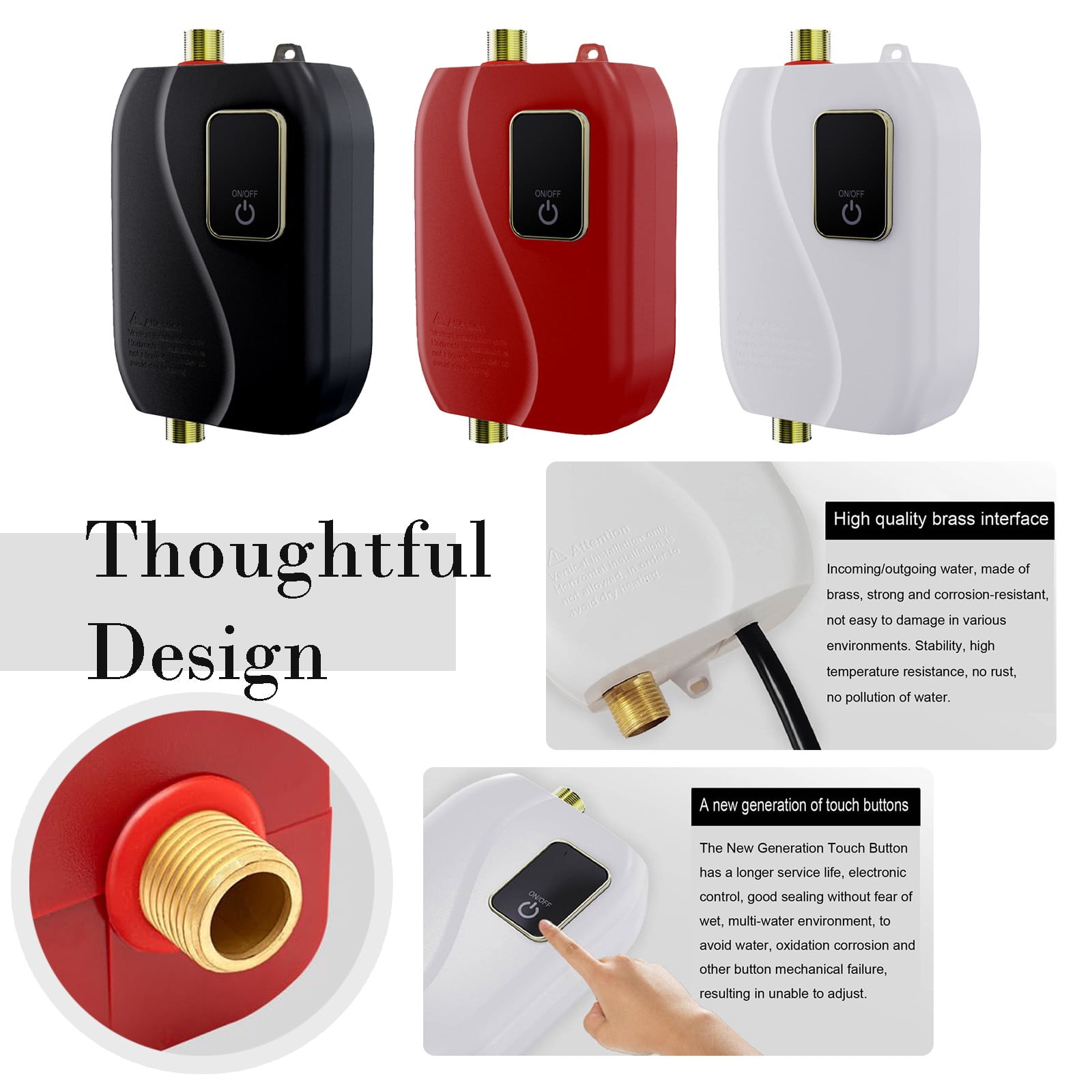 110V 3000W Tankless Water Heater Cozival Instant Hot Water Heater with Digital Display - on Demand Heating Saves Energy - No Standing Water, No Rust - Perfect for Rv, Kitchen, Bathroom & Small Cabins