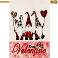 thumbnail image 1 of Valentine''s Day House Flag 28 x 40 Inch Double Sided-Burlap Buffalo Check Plaid Love Heart Leopard Gnome House Flag for Yard Outdoor Banner Be My Valentine Flags (HF-A), 1 of 6