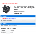 thumbnail image 2 of A/C Temperature Switch - Compatible with 2001 - 2006, 2011 - 2021 Hyundai Elantra 2002 2003 2004 2005 2012 2013 2014 2015 2016 2017 2018 2019 2020, 2 of 2