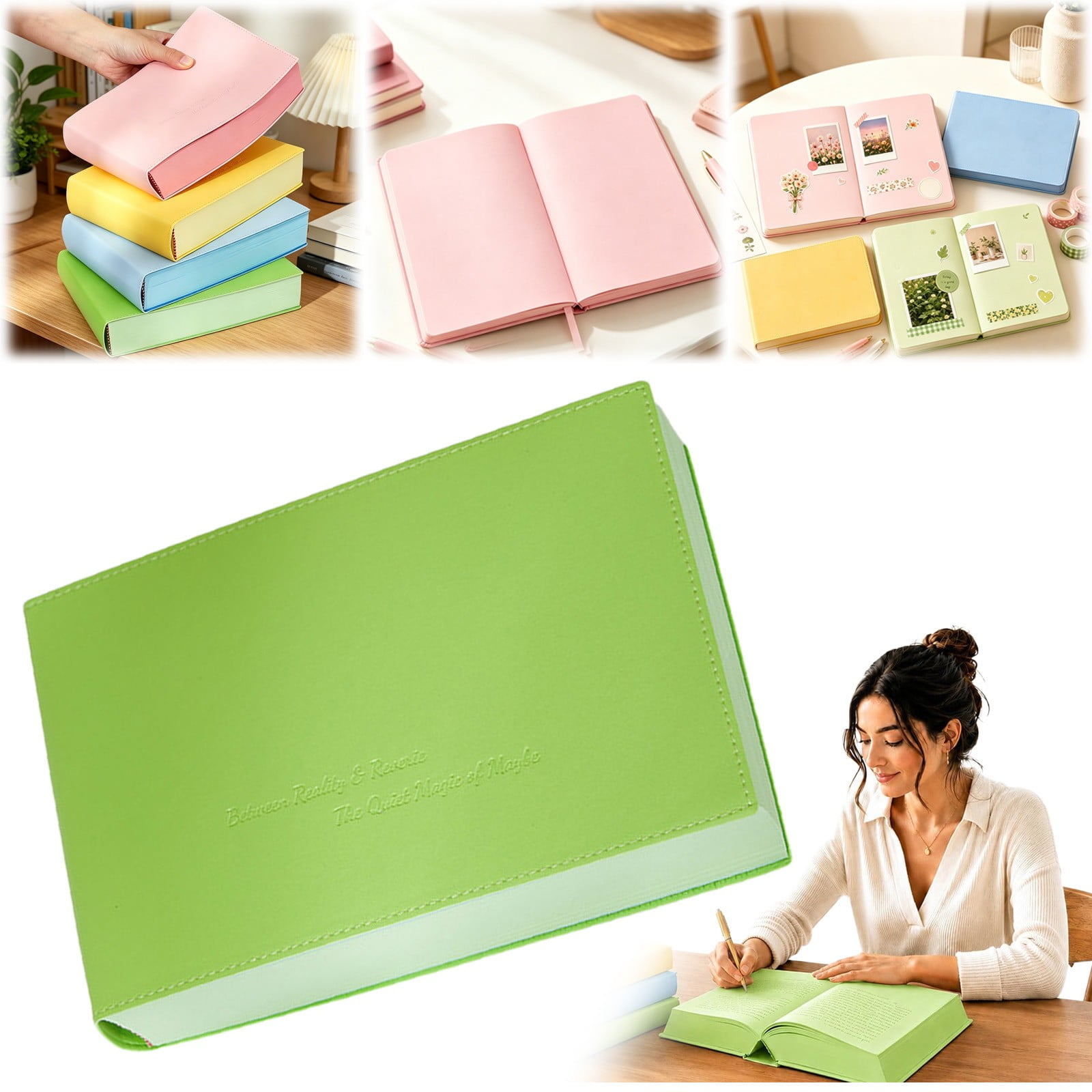 Color Brick Notebook A5 Thick Hardcover Journal 720 Pages Pu Leather Cover Journal with Thick Bleedproof Paper 80Gsm Notebook for Journaling Notes Lists Soft Cover Thick Journal 1 Notebook