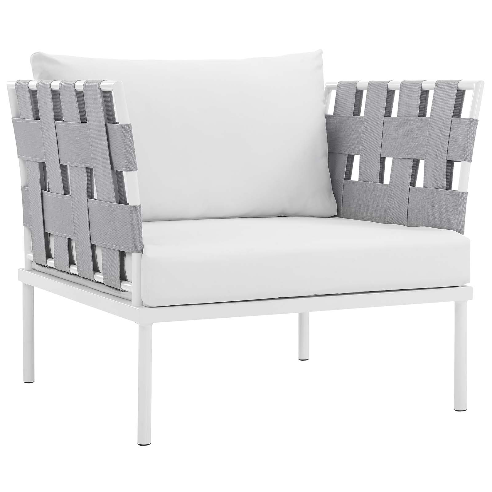 Modern Contemporary Urban Design Outdoor Patio Balcony Three PCS Chairs and Side Table Set, White, Rattan - image 5 of 6